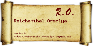 Reichenthal Orsolya névjegykártya